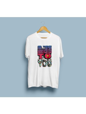 Bahriyeli Collection Oversize I'm Addicted To You Yazılı Unisex T-Shirt