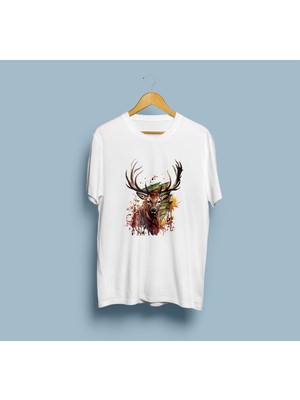 Bahriyeli Collection Oversize Geyik Tasarım Unisex T-Shirt