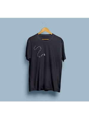 Bahriyeli Collection Oversize Çizgili Yol Desenli Unisex T-Shirt