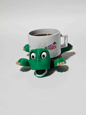 Sevimli Kaplumbağa Bardak Altlığı – 3D Baskı Dekoratif – Ev & Ofis Masası İçin Hediyelik Kupa Altlığı