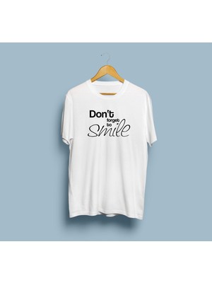 Bahriyeli Collection Oversize Don't Forget To Smile Yazılı Unisex T-Shirt