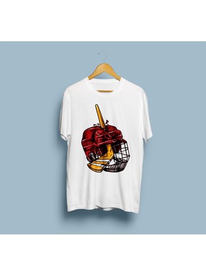 Bahriyeli Collection Oversize Hokey Stick And Helmet Tasarım Unisex T-Shirt