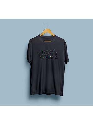 Bahriyeli Collection Oversize Stranger Things Duvardaki Harfler Baskılı Unisex T-Shirt