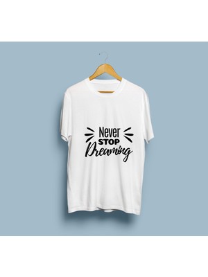 Bahriyeli Collection Oversize Never Stop Dreaming Yazılı Tasarım T-Shirt