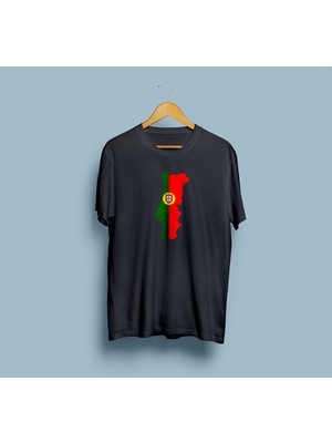 Bahriyeli Collection Oversize Portekiz / Portugal Haritası Tasarım Unisex T-Shirt