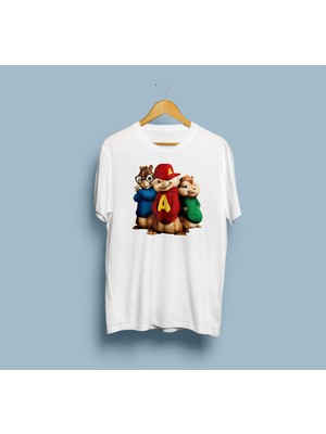 Bahriyeli Collection Oversize Alvin ve Sincaplar Tasarım Unisex T-Shirt