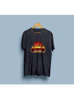 Bahriyeli Collection Oversize Cafe Grill Express Tasarım Unisex T-Shirt