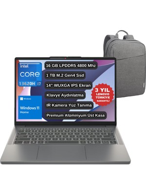 Lenovo Ip Slim 3 14IRH10 Intel I7 13620H 16GB 1TB SSD 14" Wuxga Windows 11 Home  Taşınabilir Bilgisayar 83K0002ATR - Lenovo Çanta Wz2