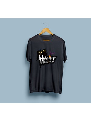 Bahriyeli Collection Oversize Happy Halloween Tasarım Unisex T-Shirt