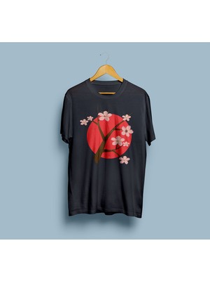 Bahriyeli Collection Oversize Cherry Blossom Tasarım Unisex T-Shirt