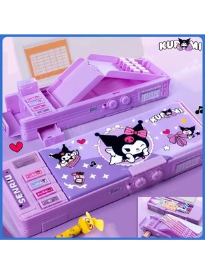 Sanrio Kuromi Çok Fonksiyonlu Şifreli Kalem Kutusu (Mor) Kuromi Kalemlik Sanrio Kore Tarzı