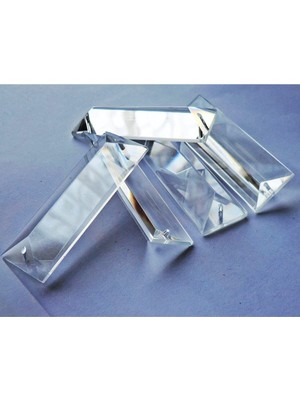 10  cm  Boyutunda Tek Delikli Cam Avize Taşı. (10 Adet - Şeffaf Renk)