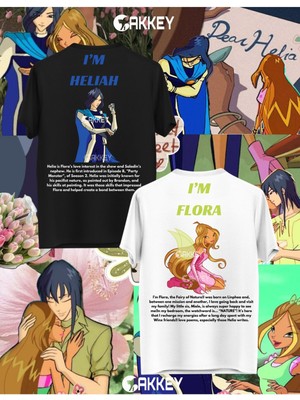 Winx Bloom&sky-Stella&brandon-Flora&helia-Musa&riven Baskılı Couple Çift Sevgili Oversize T-Shirt