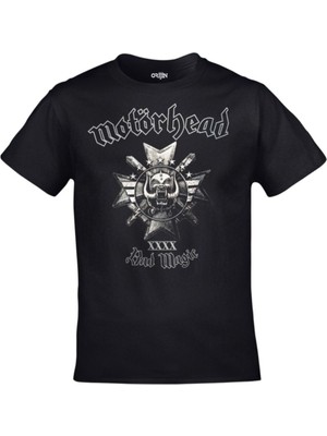 Cakkey Unisex Siyah Motörhead Bad Magic Baskılı Tshirt