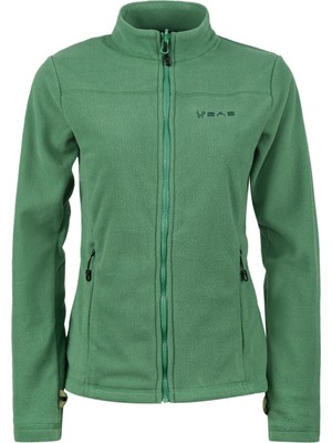 2as Cara Kadın Tam Fermuarlı Ince Polar Sweatshirt Yeşil