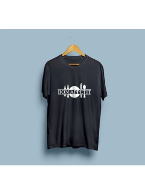 Bahriyeli Collection Oversize Bon Appetit (Afiyet Olsun) Baskılı Unisex T-Shirt