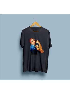 Bahriyeli Collection Oversize Kadın Gücü Baskılı Tasarım Unisex T-Shirt