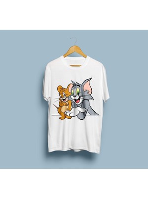 Bahriyeli Collection Oversize Tom ve Jerry Tasarımlı T-Shirt