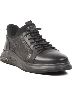 Siyah Hakiki Deri Erkek Sneaker 5Y2530-1812 M