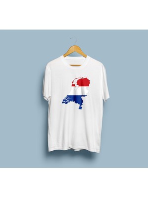 Bahriyeli Collection Oversize Netherlands / Hollanda Haritası Tasarım Unisex T-Shirt