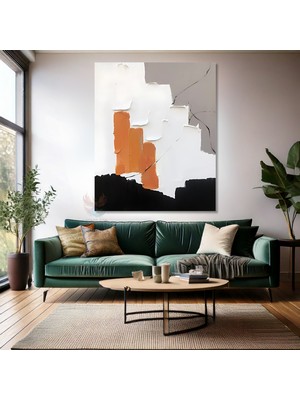 Yağlı Boya Görünümlü Soyut Kanvas Tablo Fırça Darbeleri Modern Salon Tablosu Kanvas Duvar Tablosu