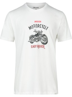 2AS  Alex Baskılı Erkek Sıfır Yaka T-Shirt