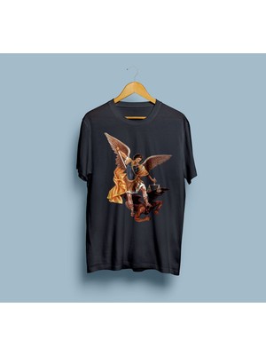 Bahriyeli Collection Oversize Melek ve Şeytan L'amour Tasarım Unisex T-Shirt