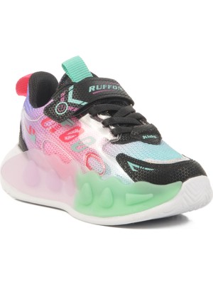 Ruffon Siyah-Fuşya Fileli Hafif Çocuk Spor Ayakkabı 2480 P