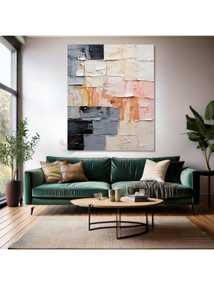 Yağlı Boya Görünümlü Soyut Kanvas Tablo Sade Modern Salon Tablosu Dekorasyon Kanvas Duvar Tablosu