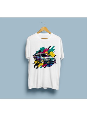 Bahriyeli Collection Oversize Color Painted Sedan Car Baskılı Unisex T-Shirt