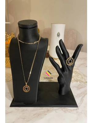 Dekoratif Takı ve Yüzük Manken Teşhir Standı Set Şık Makyaj Mücevher Kolye Sergi Yüzük Organizer