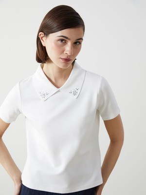 Lc Waikiki Yeni Sezon Polo Yaka Tasli Kadin Tisort - S5FF65Z8