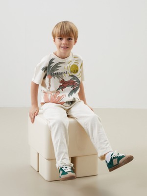 Lc Waikiki Yeni Sezon Bisiklet Yaka Baskili Erkek Cocuk Tisort - S57093Z1