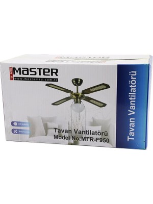 Marsilyan Master MTR-F950 Bronz Metal Gövde - Kahve Ahşap 4-Kanat2in1=tavan Vantilatör - AVİZE42&AMP;QUOT;MOTOR-55WLED-45W (4887)