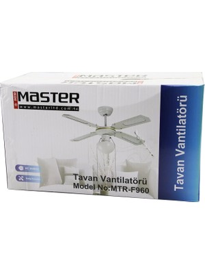 Marsilyan Master MTR-F960 Beyaz Metal Gövde - Beyaz Ahşap 4-Kanat2in1=tavan Vantilatör - Avize 42&AMP;QUOT;MOTOR-55WLED-45W (4887)