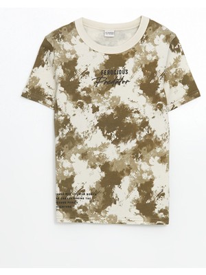 Lc Waikiki Yeni Sezon Bisiklet Yaka Batik Desenli Erkek Cocuk Tisort - S57135Z4