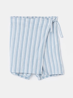 Lc Waikiki Yeni Sezon Beli Lastikli Cizgili Kiz Cocuk Sort Etek - S5BL81Z4