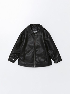 Lc Waikiki Yeni Sezon Deri Gorunumlu Kiz Cocuk Mont - S56285Z4