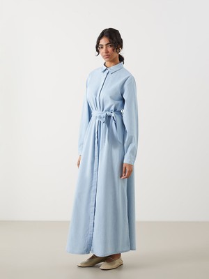 Lc Waikiki Yeni Sezon Gomlek Yaka Kadin Jean Elbise - S5HV34Z8