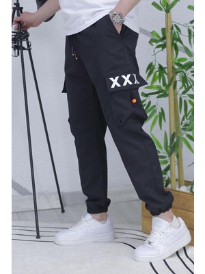 Erkek Jogger Paçası Lastikli Kargo Pantalon Xxx (Dar Kesim)