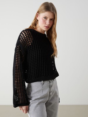 Lc Waikiki Yeni Sezon Bisiklet Yaka Ajurlu Kadin Triko Kazak - S5GY97Z8