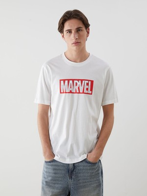 Lc Waikiki Yeni Sezon Bisiklet Yaka Marvel Baskili Penye Erkek Tisort - S5BI43Z8