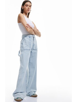 Koton Kesik Paça Pamuklu Regular Fit Denim Pantolon - Wide Leg Jeans