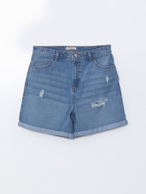 Lc Waikiki Yeni Sezon Boyfriend Fit Yirtik Detayli Kadin Jean Sort - S5DN12Z8