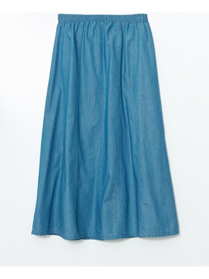 Lc Waikiki Yeni Sezon Beli Lastikli Kadin Jean Etek - S5I499Z8