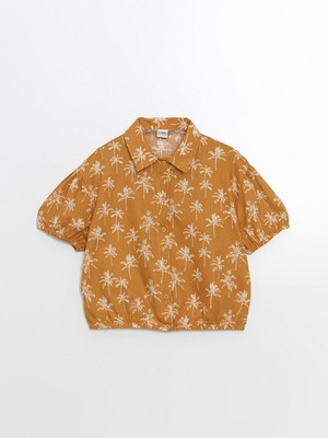 Lc Waikiki Yeni Sezon Desenli Kiz Cocuk Crop Gomlek - S5FJ03Z4