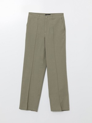 Lc Waikiki Yeni Sezon Keten Karisimli Kadin Pileli Pantolon - S56563Z8