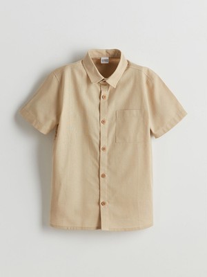 Lc Waikiki Yeni Sezon Keten Karisimli Erkek Cocuk Gomlek - S5BM98Z4