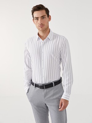 Lc Waikiki Yeni Sezon Slim Fit Uzun Kollu Cizgili Erkek Gomlek - S55731Z8