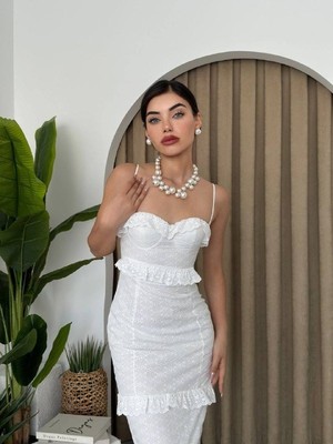 Gökyüzü Moda Lere Ip Askılı Elbise